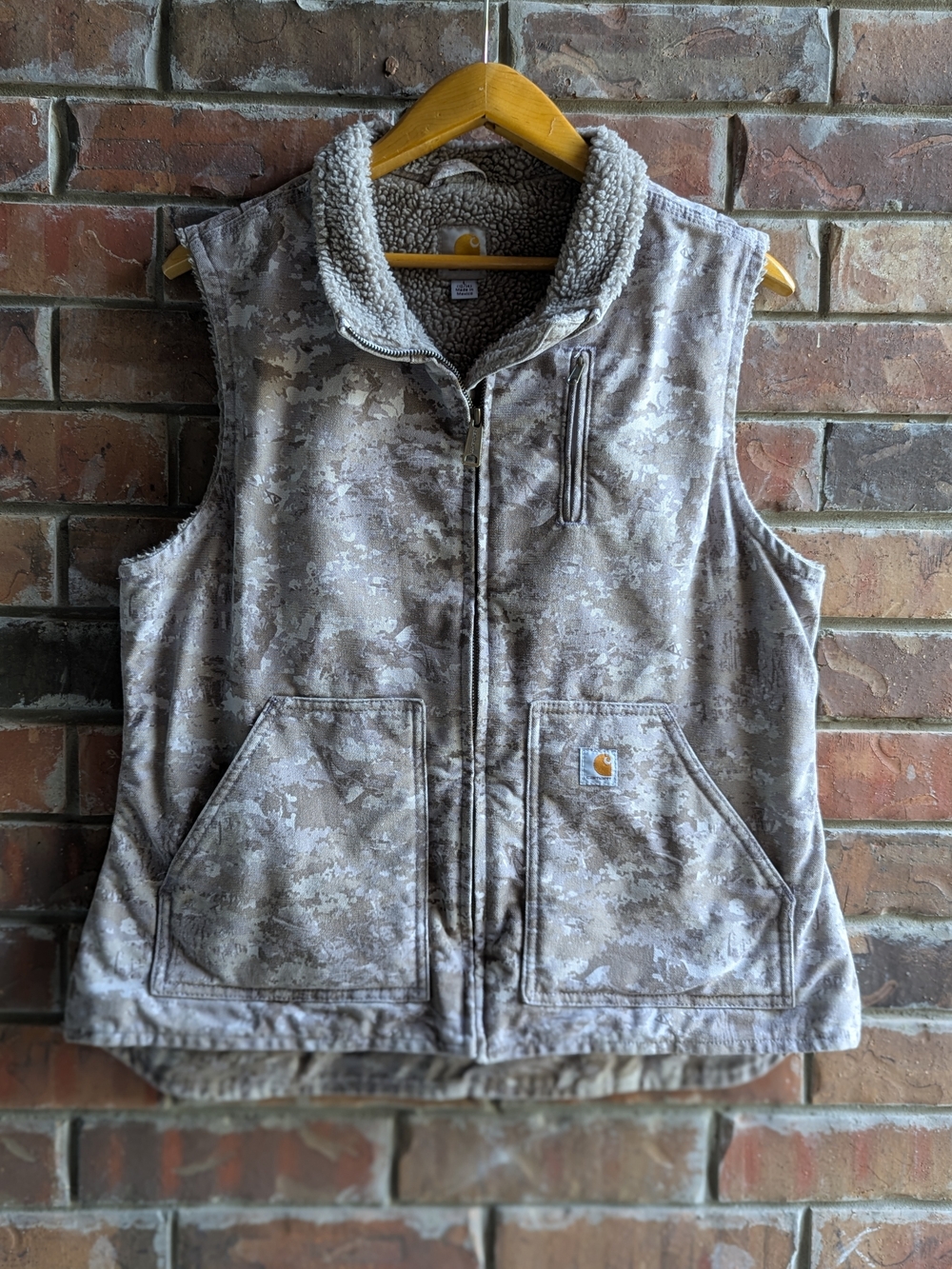 Carhartt Sandstone Digital Camo Sherpa-Lined Canvas Vest